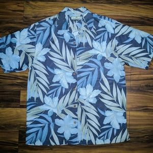 Tommy Bahama Floral Button Down Shirt 100% Silk